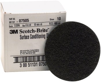 3M Scotch-Brite Non-Woven Silicon Carbide Gray Hook & Loop Disc - Super Fine - 4 in Diameter - 07505