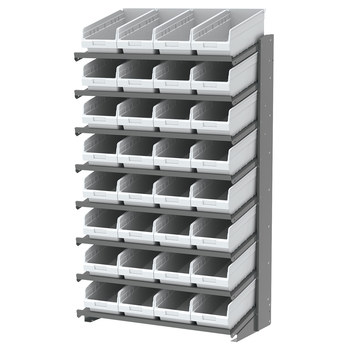 Picture of Akro-Mils APRS18088 APRS 900 lb White Gray Powder Coated Steel 16 ga Single Sided Fixed Rack (Main product image)