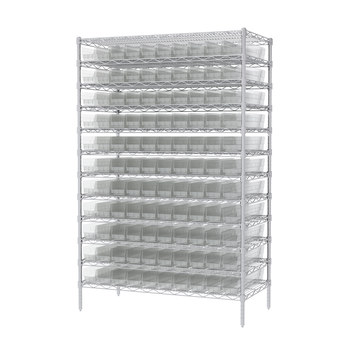 Picture of Akro-Mils AWS244830124SC 2000 lb Adjustable Clear Chrome Steel Open Fixed Shelving System (Main product image)