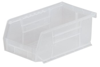 Picture of Akro-Mils 30220SCLAR Akrobin 10 lb Clear Industrial Grade Polymer Hanging / Stacking Storage Bin (Main product image)