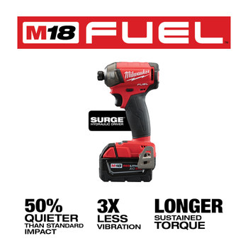 Milwaukee M18 FUEL Hydraulic Driver Kit 2760-22 - M18 REDLITHIUM Battery - 450 ft/lb Max