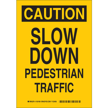 Picture of Brady B-555 Aluminum Rectangle Yellow English Pedestrian & Crosswalk Sign part number 124190 (Main product image)
