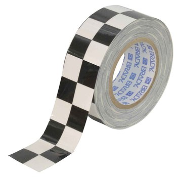 Brady ToughStripe Black / White Floor Marking Tape - 2 in Width x 100 ft Length - 0.008 in Thick - 71156