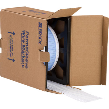 Picture of Brady White Polyolefin Thermal Transfer PS-187-150-WT-2 Die-Cut Thermal Transfer Printer Sleeve (Main product image)