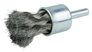 Weiler Stainless Steel Cup Brush - Unthreaded Stem Attachment - 1/2 in Diameter - 0.006 in Bristle Diameter - 10215