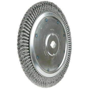 Weiler 09799 Wheel Brush - 14 in Dia - Knotted - Standard Twist Steel Bristle