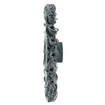 Weiler 13261 Wheel Brush - 4 in Dia - Knotted - Cable Twist Steel Bristle