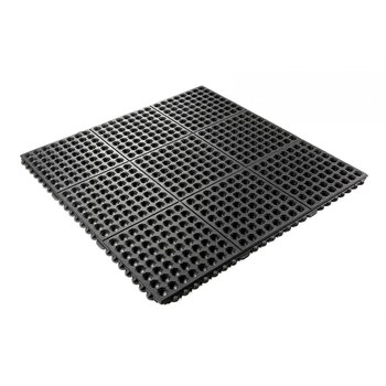 Wearwell 24/Seven Anti-Fatigue Mat 572.EdgingFNBRBK - 3 in x 39 in, Nitrile - Black - 37910