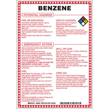 Picture of Brady B-120 Fiberglass Reinforced Polyester Rectangle White English Chemical Warning Sign part number 48848 (Main product image)