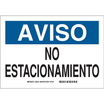 Picture of Brady B-120 Fiberglass Reinforced Polyester Spanish Parking Restriction, Permission & Information Sign part number 39910 (Main product image)