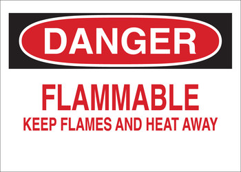 Picture of Brady B-401 Polystyrene Rectangle White English Flammable Material Sign part number 25662 (Main product image)
