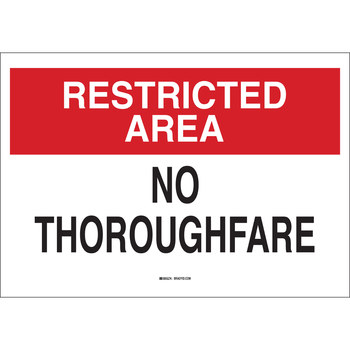Picture of Brady B-401 High Impact Polystyrene Rectangle White English Restricted Area Sign part number 22183 (Main product image)