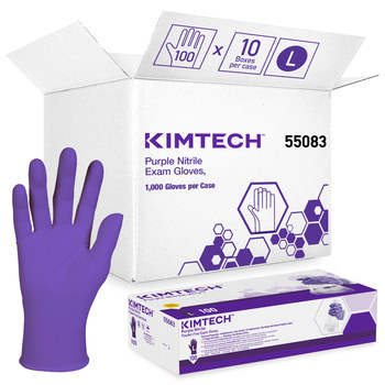 Ansell Kimtech Disposable Gloves 55083, Size Large, Purple