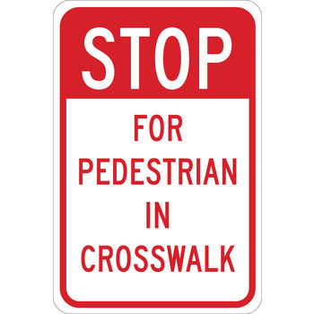 Picture of Brady B-401 Polystyrene Rectangle White English Pedestrian & Crosswalk Sign part number 124420 (Main product image)