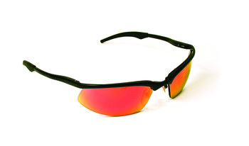 Picture of 3M OCC 11446-00000-10 Red Mirror Black Polycarbonate Standard Safety Glasses (Main product image)