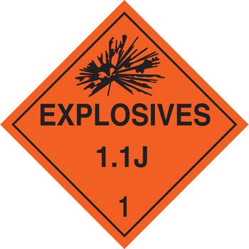 Picture of Brady B-946 Vinyl Square Orange English Truck Placards Sign part number 63307 (Main product image)