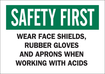 Picture of Brady B-120 Fiberglass Reinforced Polyester Rectangle White English Chemical Warning Sign part number 74464 (Main product image)
