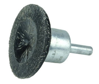 Weiler Polyflex Steel Cup Brush - Unthreaded Stem Attachment - 1-3/4 in Diameter - 0.020 in Bristle Diameter - 35224