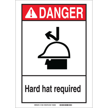 Picture of Brady B-401 High Impact Polystyrene Rectangle PPE Sign part number 119365 (Main product image)