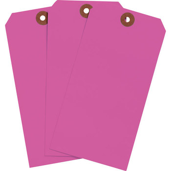 Picture of Brady Fluorescent Pink Rectangle Cardstock 102063 Blank Tag (Main product image)