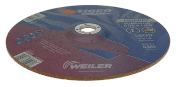 Weiler Tiger Ceramic Depressed-Center Grinding Wheel 68390 - 9 in - Ceramic - 30 - T