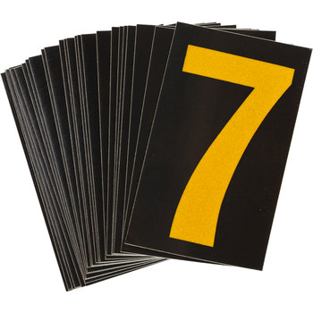 Picture of Brady Bradylite Yellow on Black Reflective Outdoor 5905-7 Number Label (Main product image)