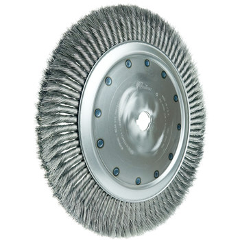 Weiler 08309 Wheel Brush - 14 in Dia - Knotted - Standard Twist Steel Bristle