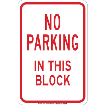 Picture of Brady B-302 Polyester Rectangle White English Parking Restriction, Permission & Information Sign part number 129737 (Main product image)