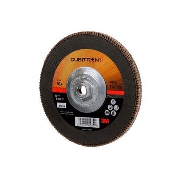 3M Cubitron II 967A Type 27 Flap Disc 55639 - Ceramic Aluminum Oxide - 7 in - 60+ - Medium