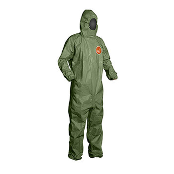 Dupont Tychem Chemical-Resistant Coveralls 2000 SFR QS127T GR - Size Large - Green - QS127TGRLG0004000