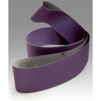 3M Cubitron 970DZ Coated Ceramic Purple Sanding Belt - Cloth Backing - Y Weight - P150 Grit - Very Fine - 6 in Width x 108 in Length - 83644
