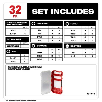 Milwaukee SHOCKWAVE Impact Duty Driver Bit Set 48-32-4004 - 34956