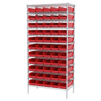 Picture of Akro-Mils AWS183630138 Shelfmax 2000 lb Adjustable Red Chrome Steel Open Fixed Shelving System (Main product image)