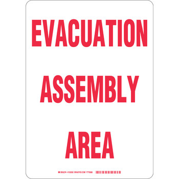 Picture of Brady B-302 Polyester Rectangle White English Emergency Evacuation Sign part number 103592 (Main product image)