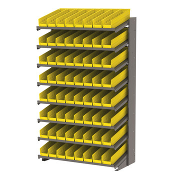 Picture of Akro-Mils APRS18128 APRS 900 lb Yellow Gray Powder Coated Steel 16 ga Single Sided Fixed Rack (Main product image)