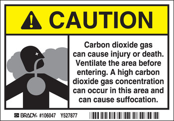 Picture of Brady B-302 Polyester Rectangle Yellow English Chemical Warning Sign part number 106047 (Main product image)