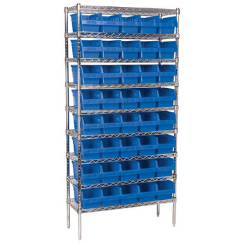 Picture of Akro-Mils AWS143630090 Shelfmax 2000 lb Adjustable Blue Chrome Steel Open Fixed Shelving System (Main product image)