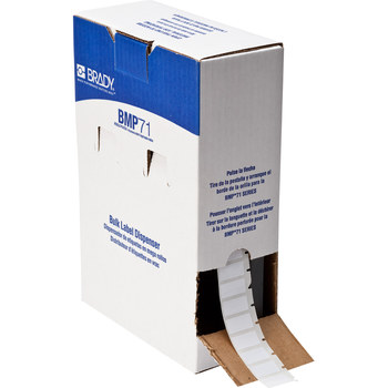Picture of Brady White Polyester Thermal Transfer BM71-17-423 Die-Cut Thermal Transfer Printer Label Roll (Main product image)