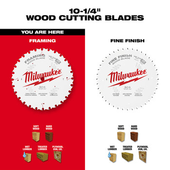 Milwaukee Circular Saw Blade 48-40-1038 - 10 in Diameter - Cobalt Infused Tungsten Carbide