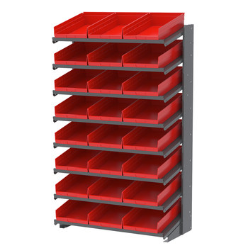 Picture of Akro-Mils APRS18178 APRS 900 lb Red Gray Powder Coated Steel 16 ga Single Sided Fixed Rack (Main product image)