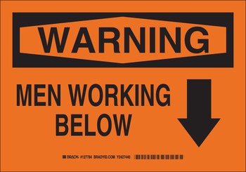 Picture of Brady B-401 Polystyrene Rectangle Orange English Equipment Safety Sign part number 127786 (Main product image)