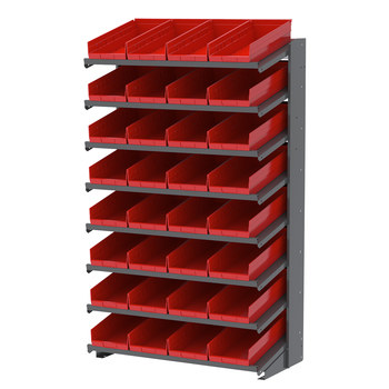 Picture of Akro-Mils APRS18158 APRS 900 lb Red Gray Powder Coated Steel 16 ga Single Sided Fixed Rack (Main product image)