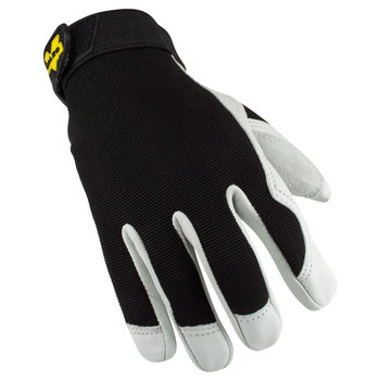 Valeo V255 Black/White Medium Goatskin Leather Work Gloves - VI3732ME