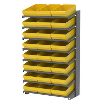 Picture of Akro-Mils APRS18118 APRS 900 lb Yellow Gray Powder Coated Steel 16 ga Single Sided Fixed Rack (Main product image)