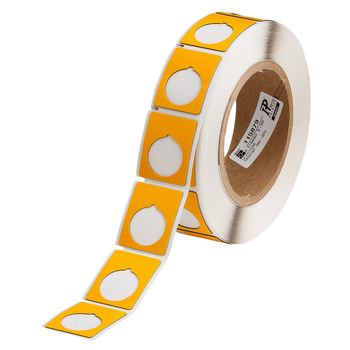 Picture of Brady Yellow Polyester Thermal Transfer THTEP167-593-.25YL Die-Cut Thermal Transfer Printer Label Roll (Main product image)
