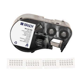 Picture of Brady Black on White Nylon Thermal Transfer M4-131-499 Aggressive Adhesive Multi-Purpose Labels (Main product image)