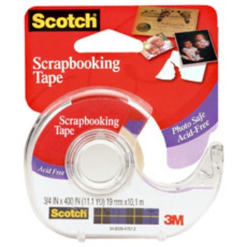 3M Scotch 001-CFT Clear Photo Tape, 3/4 in Width x 400 in Length