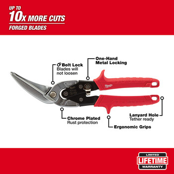 Milwaukee 48-22-4538 Aviation Snips - Steel - 9.75 in - 50369