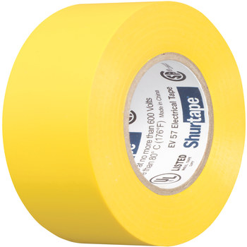 Shurtape Yellow Electrical Tape - 3/4 in Width x 66 ft Length - 7.0 mil Thick - SHURTAPE 200788