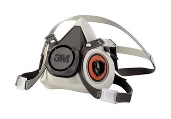 3M 6000 Series 6100 Gray Small Thermoplastic Elastomer Half Mask Facepiece Respirator